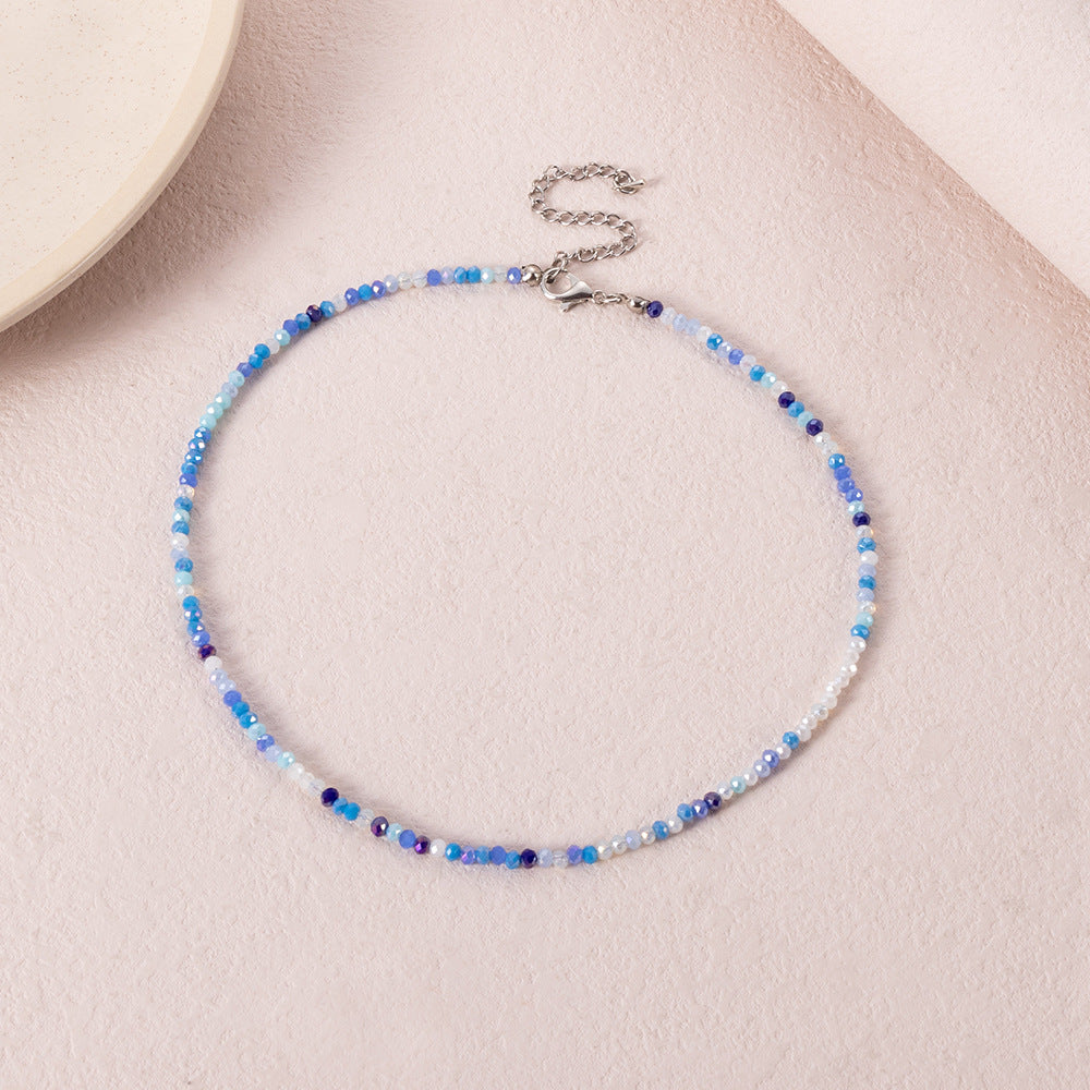 Wholesale Bohemian Short Handmade Creative Colorful Rice Bead Necklace Set